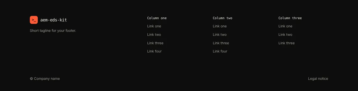 footer block generated from the scraped page